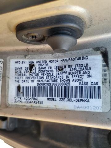 Photo 10 from auction – 2006 TOYOTA COROLLA CE with VIN 1NXBR32E86Z698329