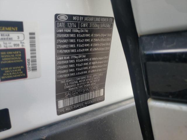 Photo 10 from auction – 2015 LAND ROVER RANGE ROVE with VIN SALGS2TF5FA210450