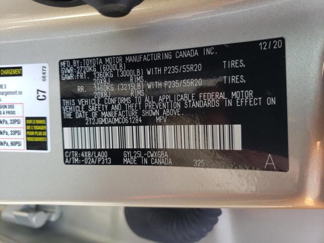 Photo 10 from auction – 2021 LEXUS RX 450H with VIN 2T2JGMDA0MC061284