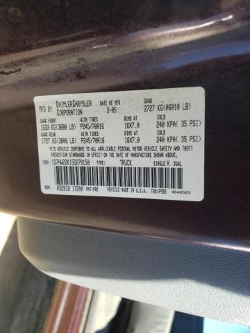 Photo 10 from auction – 2005 DODGE DAKOTA ST with VIN 1D7HW22K15S279150