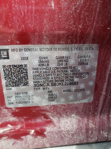 Photo 10 from auction – 2019 CHEVROLET TRAX 1LT with VIN 3GNCJLSB3KL218683