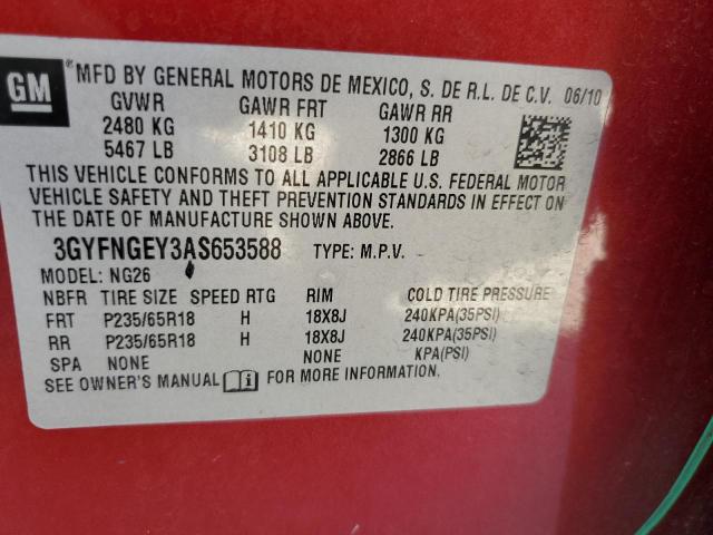 Photo 10 from auction – 2010 CADILLAC SRX with VIN 3GYFNGEY3AS653588