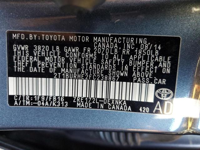 Photo 10 from auction – 2015 TOYOTA COROLLA L with VIN 2T1BURHE2FC238867