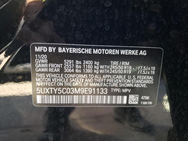 Photo 10 from auction – 2021 BMW X3 XDRIVE3 with VIN 5UXTY5C03M9E91133