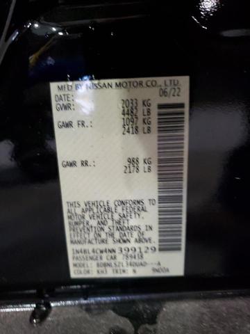 Photo 10 from auction – 2022 NISSAN ALTIMA SR with VIN 1N4BL4CW4NN399129