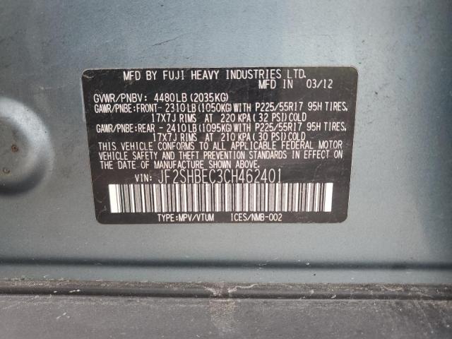 Photo 10 from auction – 2012 SUBARU FORESTER L with VIN JF2SHBEC3CH462401
