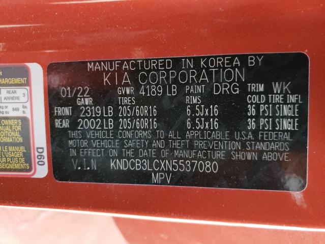 Photo 10 from auction – 2022 KIA NIRO LX with VIN KNDCB3LCXN5537080