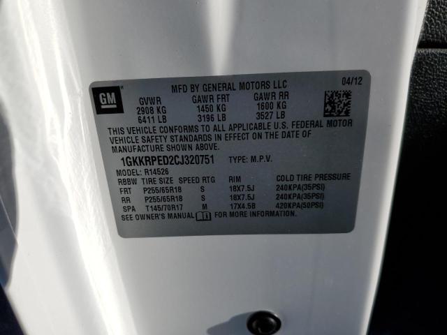 Photo 10 from auction – 2012 GMC ACADIA SLE with VIN 1GKKRPED2CJ320751
