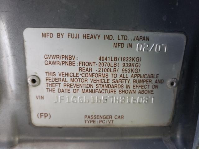 Photo 10 from auction – 2007 SUBARU IMPREZA 2. with VIN JF1GG61657H816087