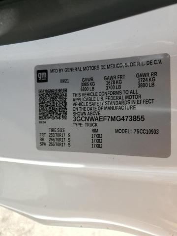 Photo 10 from auction – 2021 CHEVROLET SILVERADO with VIN 3GCNWAEF7MG473855