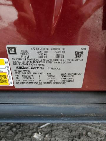 Photo 10 from auction – 2016 CHEVROLET TRAVERSE L with VIN 1GNKRHKD4GJ211369