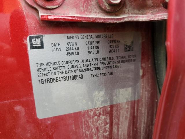 Photo 10 from auction – 2011 CHEVROLET VOLT with VIN 1G1RD6E47BU100840