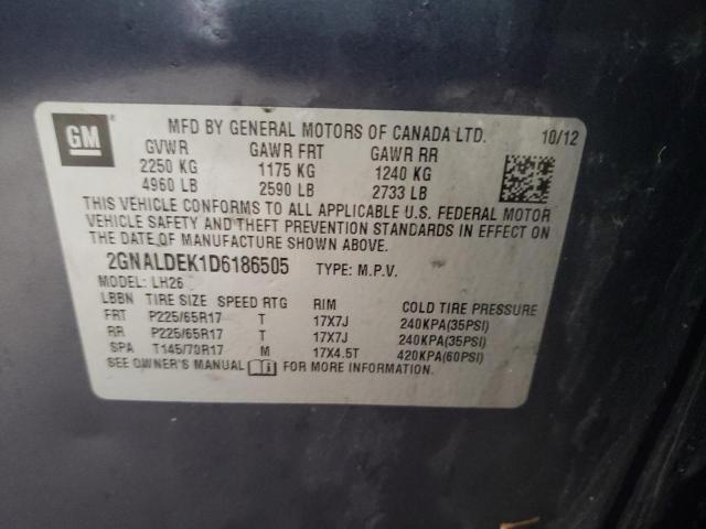 Photo 10 from auction – 2013 CHEVROLET EQUINOX LT with VIN 2GNALDEK1D6186505
