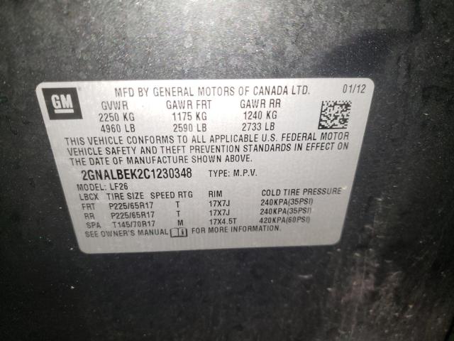 Photo 10 from auction – 2012 CHEVROLET EQUINOX LS with VIN 2GNALBEK2C1230348