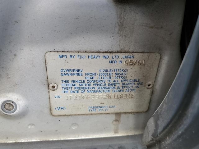 Photo 10 from auction – 2002 SUBARU FORESTER L with VIN JF1SF63552H718316