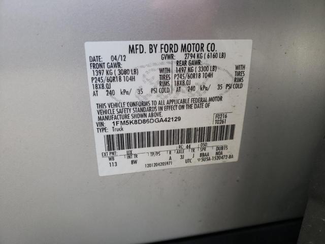 Photo 10 from auction – 2013 FORD EXPLORER X with VIN 1FM5K8D86DGA42129
