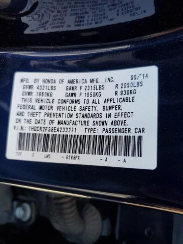 Photo 10 from auction – 2014 HONDA ACCORD SPO with VIN 1HGCR2F58EA233371