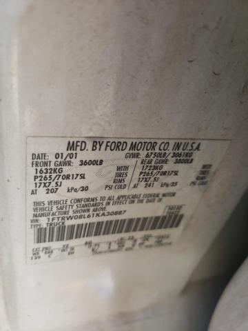 Photo 10 from auction – 2001 FORD F150 SUPER with VIN 1FTRW08L61KA30887