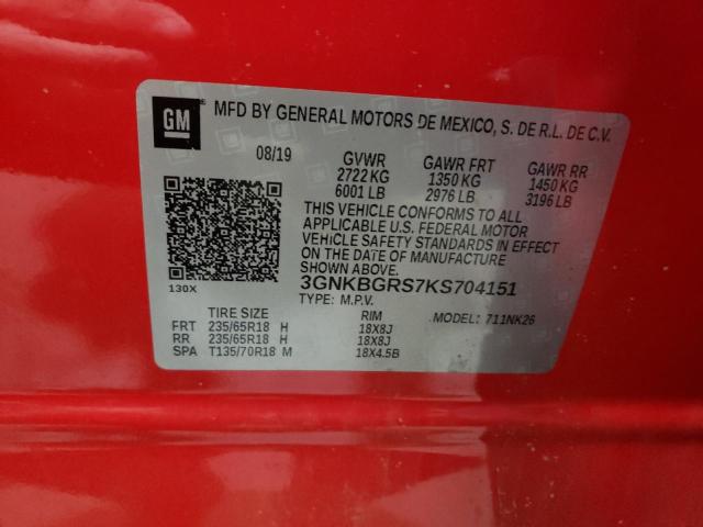 Photo 10 from auction – 2019 CHEVROLET BLAZER 2LT with VIN 3GNKBGRS7KS704151