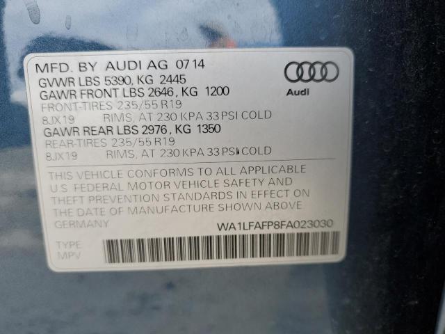 Photo 10 from auction – 2015 AUDI Q5 PREMIUM with VIN WA1LFAFP8FA023030