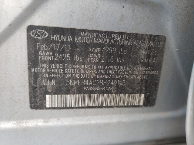Photo 10 from auction – 2011 HYUNDAI SONATA GLS with VIN 5NPEB4AC2BH249115
