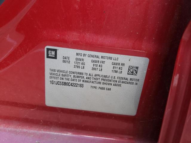 Photo 10 from auction – 2012 CHEVROLET SONIC LT with VIN 1G1JC5SB6C4222183