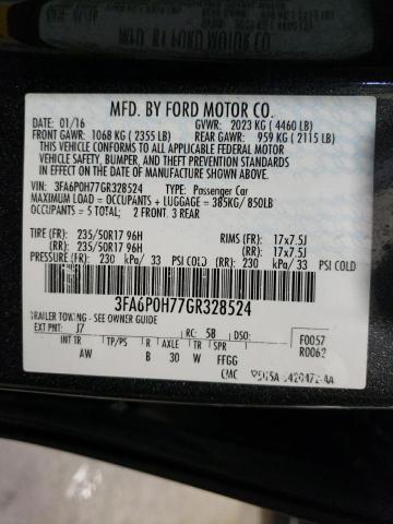 Photo 10 from auction – 2016 FORD FUSION SE with VIN 3FA6P0H77GR328524