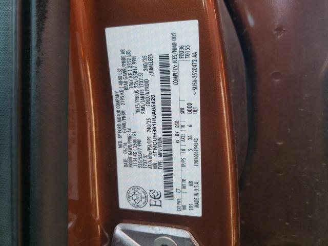 Photo 10 from auction – 2017 FORD ESCAPE SE with VIN 1FMCU9G91HUA65420
