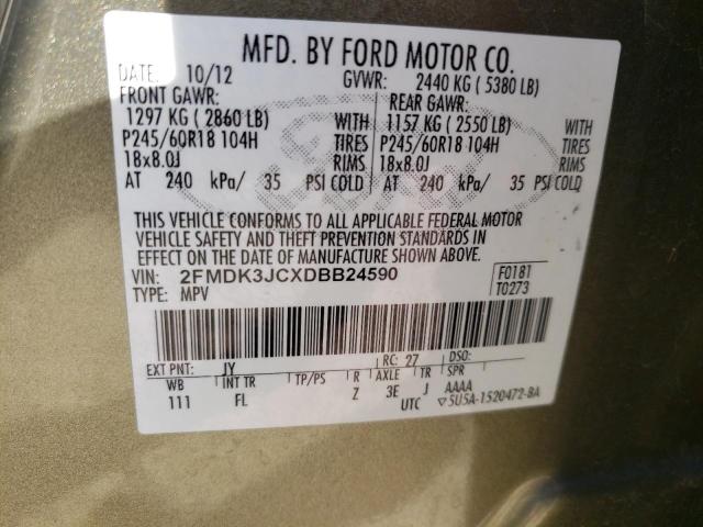 Photo 10 from auction – 2013 FORD EDGE SEL with VIN 2FMDK3JCXDBB24590