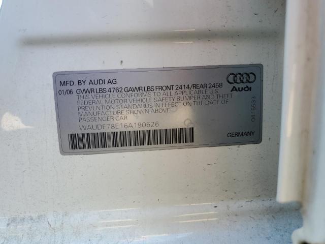 Photo 10 from auction – 2006 AUDI A4 2.0T QU with VIN WAUDF78E16A190626
