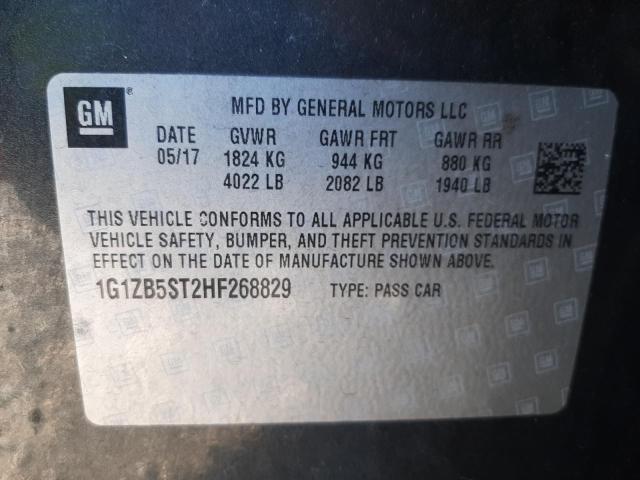 Photo 10 from auction – 2017 CHEVROLET MALIBU LS with VIN 1G1ZB5ST2HF268829