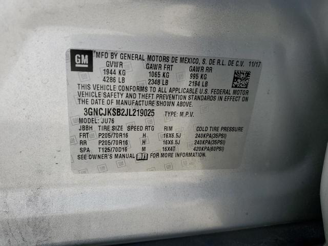 Photo 10 from auction – 2018 CHEVROLET TRAX LS with VIN 3GNCJKSB2JL219025