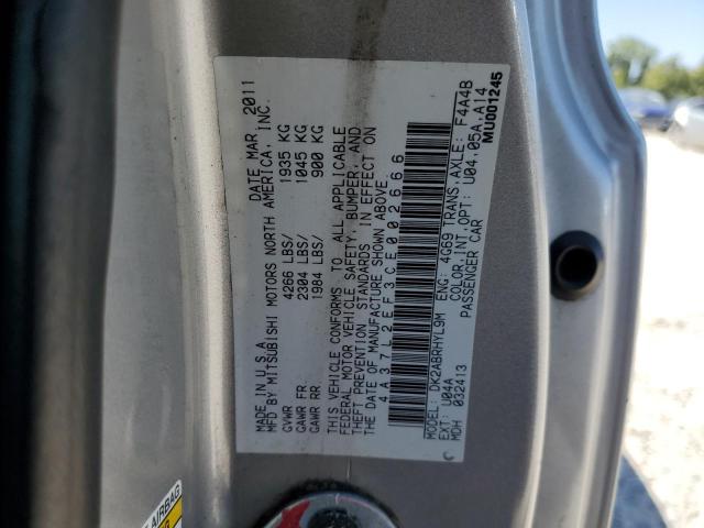 Photo 10 from auction – 2012 MITSUBISHI ECLIPSE SP with VIN 4A37L2EF3CE002666