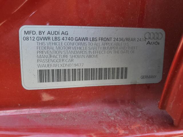 Photo 10 from auction – 2013 AUDI A4 PREMIUM with VIN WAUEFAFLXDN019477