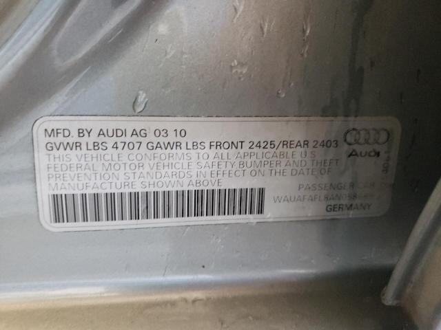 Photo 10 from auction – 2010 AUDI A4 PREMIUM with VIN WAUAFAFL8AN058689
