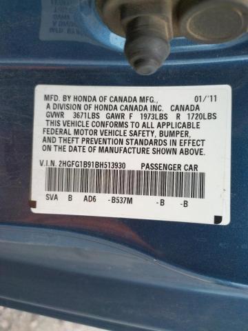 Photo 10 from auction – 2011 HONDA CIVIC EXL with VIN 2HGFG1B91BH513930