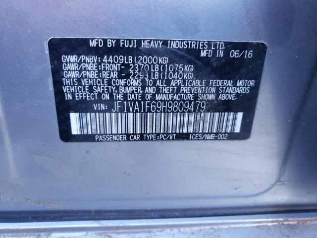 Photo 10 from auction – 2017 SUBARU WRX PREMIU with VIN JF1VA1F69H9809479