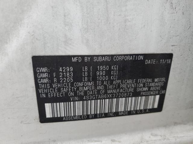 Photo 10 from auction – 2019 SUBARU IMPREZA with VIN 4S3GTAB6XK3720873