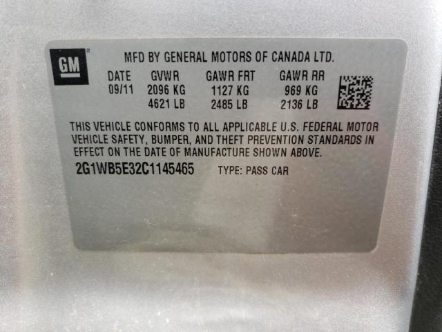 Photo 10 from auction – 2012 CHEVROLET IMPALA LT with VIN 2G1WB5E32C1145465