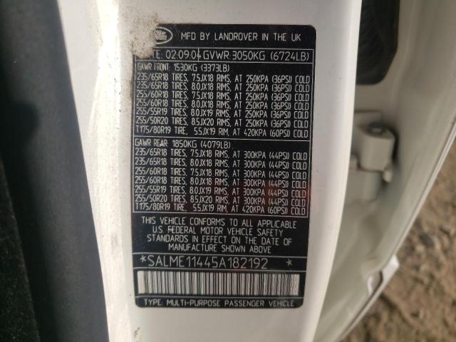 Photo 10 from auction – 2005 LAND ROVER RANGE ROVE with VIN SALME11445A182192