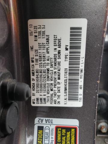 Photo 10 from auction – 2013 HONDA CR-V EX with VIN 5J6RM4H5XDL073829