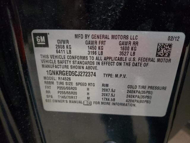 Photo 10 from auction – 2012 CHEVROLET TRAVERSE L with VIN 1GNKRGED5CJ272374