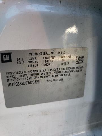 Photo 10 from auction – 2014 CHEVROLET CRUZE LT with VIN 1G1PC5SB5E7478729