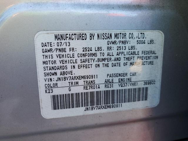 Photo 10 from auction – 2014 INFINITI Q50 BASE with VIN JN1BV7ARXEM690911
