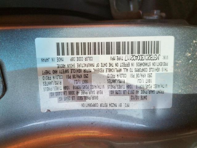 Photo 10 from auction – 2013 MAZDA CX-9 TOURI with VIN JM3TB2CV3D0402117