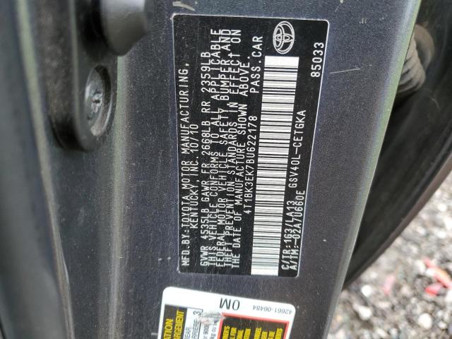 Photo 10 from auction – 2011 TOYOTA CAMRY SE with VIN 4T1BK3EK7BU622178