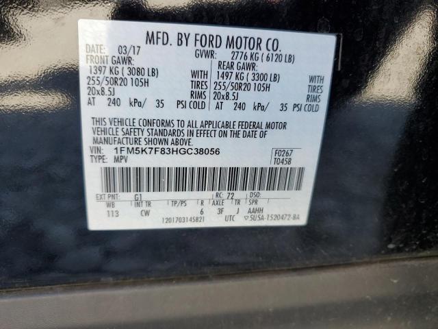 Photo 10 from auction – 2017 FORD EXPLORER L with VIN 1FM5K7F83HGC38056