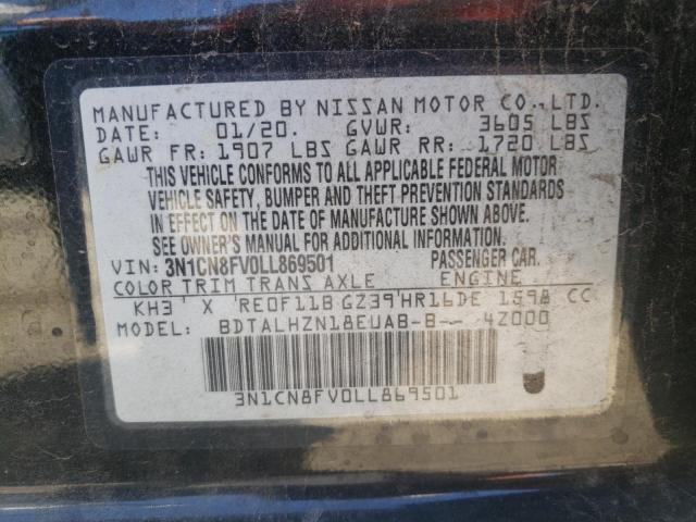 Photo 10 from auction – 2020 NISSAN VERSA SR with VIN 3N1CN8FV0LL869501
