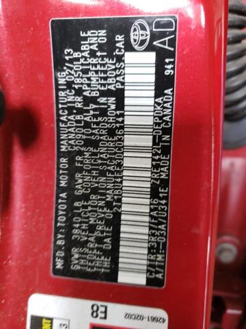 Photo 10 from auction – 2013 TOYOTA COROLLA BA with VIN 2T1BU4EE3DC036141