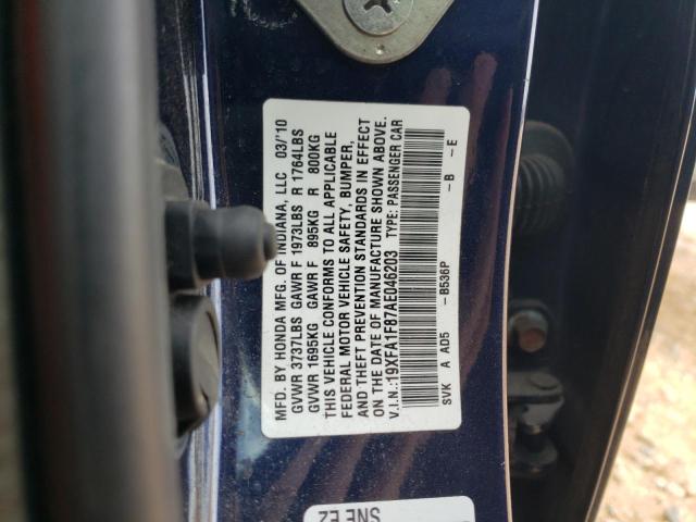 Photo 10 from auction – 2010 HONDA CIVIC EX with VIN 19XFA1F87AE046203